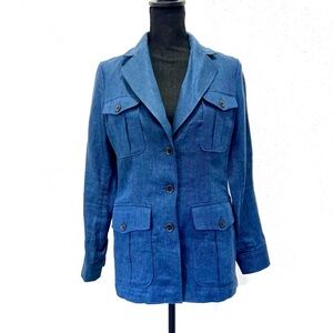 Banana Republic Blue linen Blazer-Style Denim Jacket 4